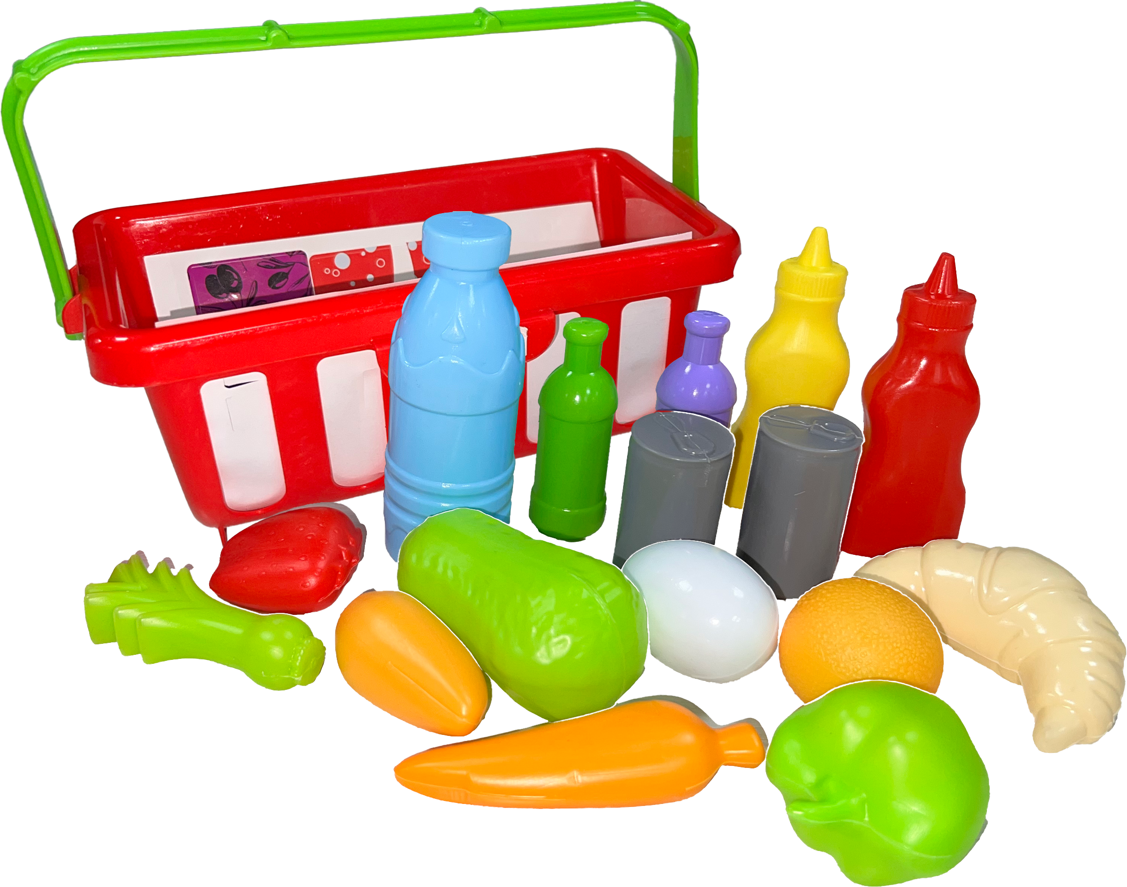 Корзина для игрушек и набор продуктов