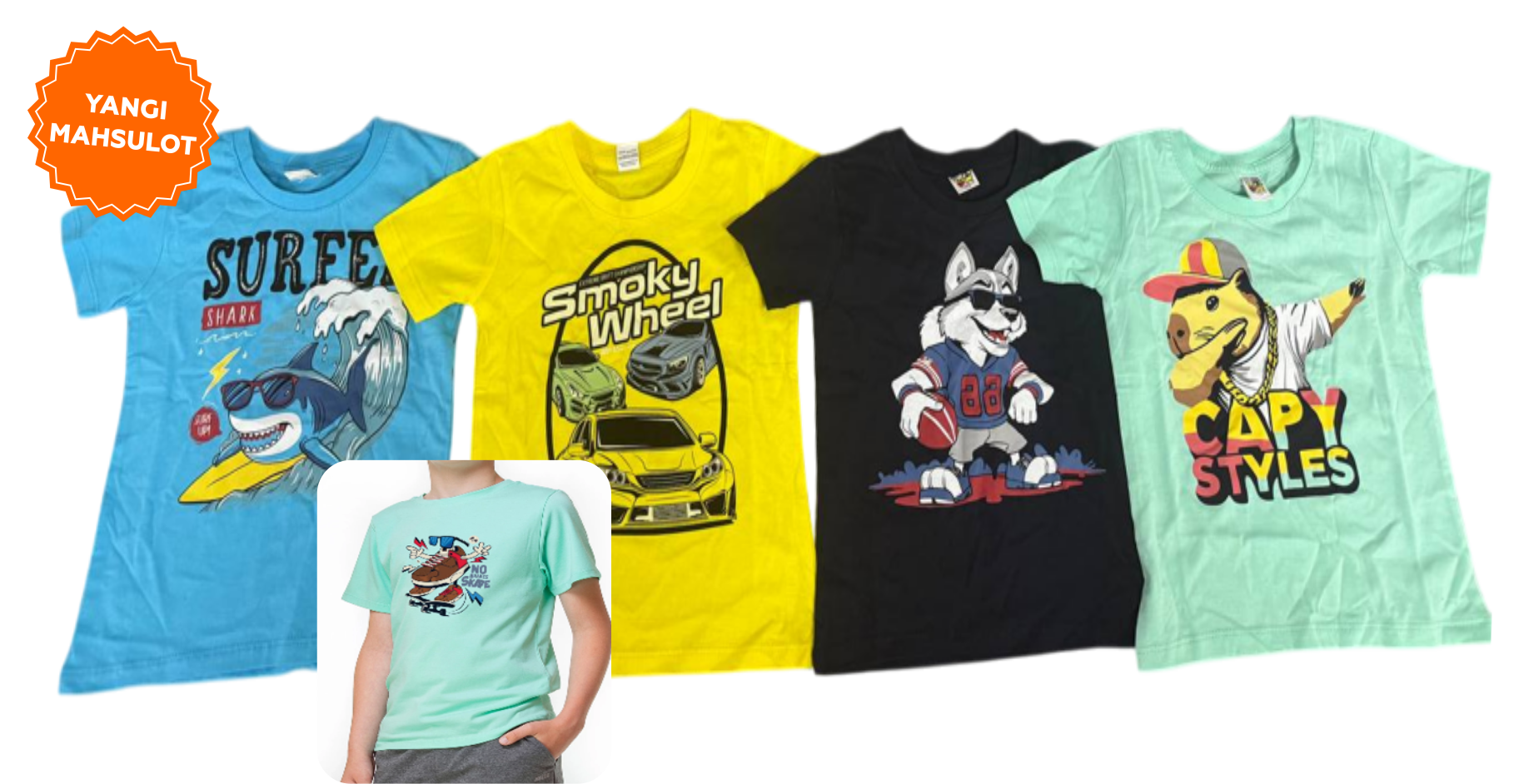 Knitted t-shirt for boys 2 pieces, height 92–158 cm,