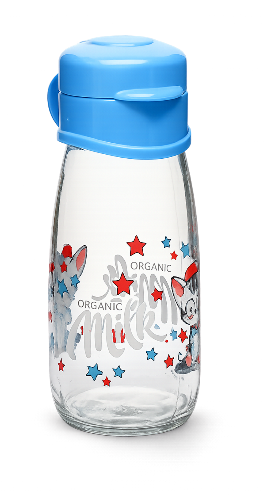 BOLALAR UCHUN SUT SHISHASI, PLASTIK QOPQOQLI, SHISHA TITIZ 250 ML