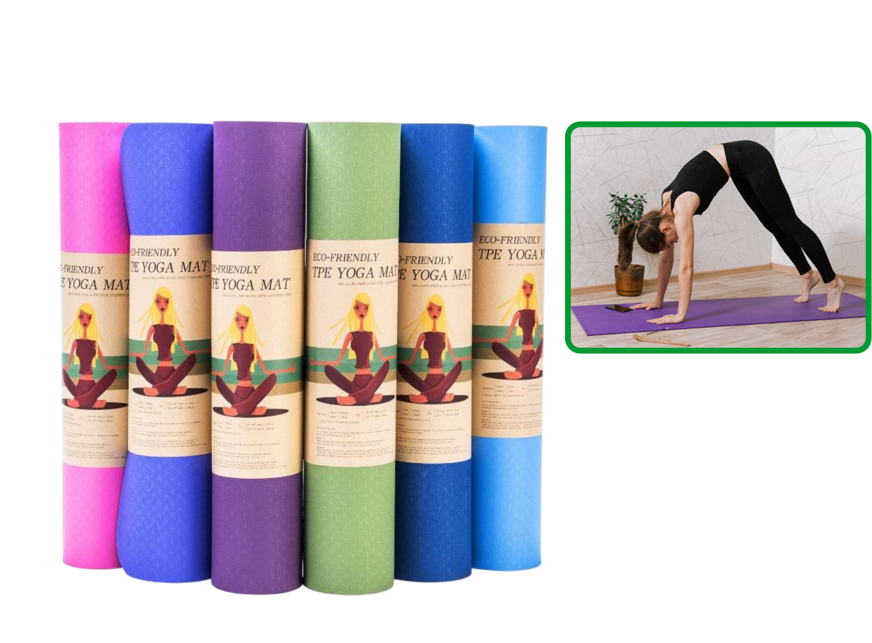 Yoga uchun gilamcha / xilma-xillikda, 173*61*4mm