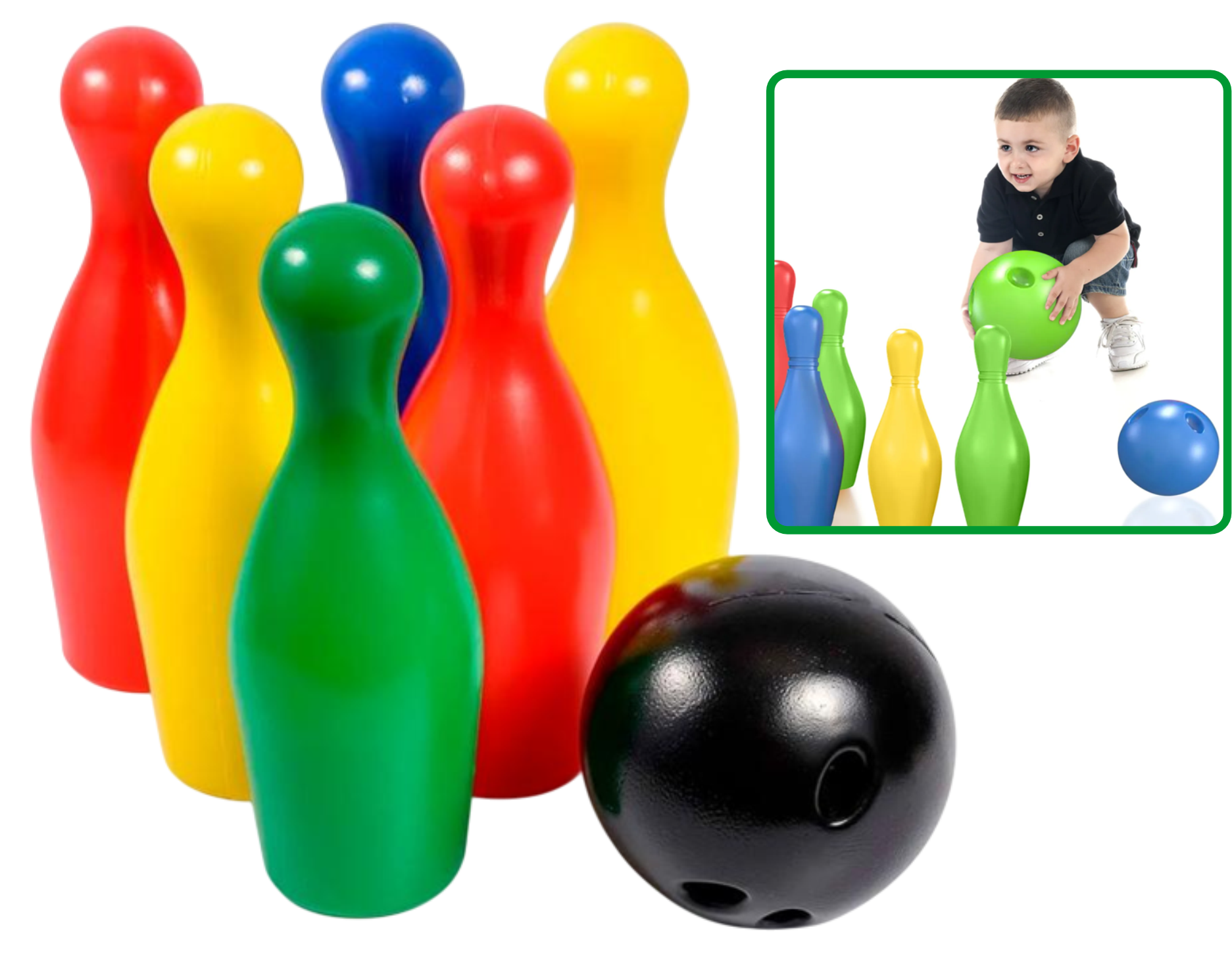 Bowling o‘yin uchun to‘plam (6 dona keg, 2 dona to‘p)